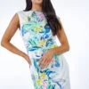 Ivory Petite Floral Print Ruched Midi Dress -Outlet Modi Qube Store 01669ad7 ffb4 461a 845a 4f95f715d409