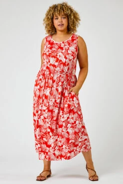 Red Curve Tropical Floral Print Maxi Dress -Outlet Modi Qube Store 03021e09 8fcc 4dc3 bb2e e17a497ea0e9