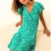 Green Petite Floral Print Ruffle Dress 2 Green Petite Floral Print Ruffle Dress -Outlet Modi Qube Store 0b76b428 ef14 4cae a3e3 0e791f13559b