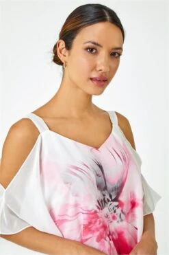 Yellow Floral Ruffle Detail Cold Shoulder Top -Outlet Modi Qube Store 0ea17414 2d5c 4aee 9155 21aaf0bdf02b