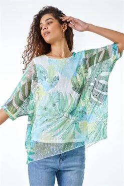 Green Sequin Tie Back Detail Top -Outlet Modi Qube Store 0fdfecbb 9372 4f29 8d73 45cdb5a5dac5