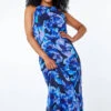 Blue Petite Floral Print Maxi Dress -Outlet Modi Qube Store 107642d8 2f48 4b3f 81c5 9eda9f07db68