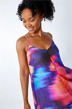 Blue Petite Tie Dye Hanky Hem Top -Outlet Modi Qube Store 13af13d6 ce16 4398 9cae 251b2f0e9061