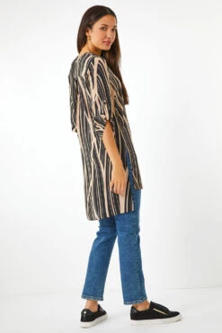 Black Abstract Print Longline Blouse -Outlet Modi Qube Store 13ead3c0 9fef 4c6f a49c d0ba55fe8b6a