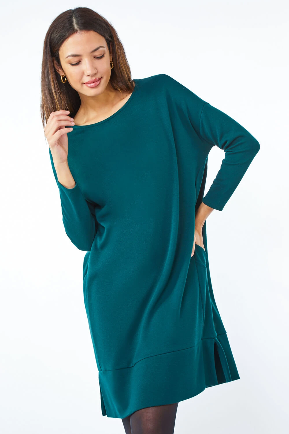 Forest Oversized Tunic Pocket Dress 3 Forest Oversized Tunic Pocket Dress