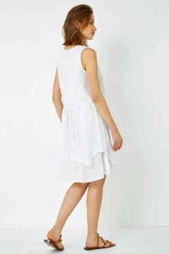 White Sleeveless Cotton Crochet Dress -Outlet Modi Qube Store 15b2c90f 3134 473e 9075 e203ea0e1105