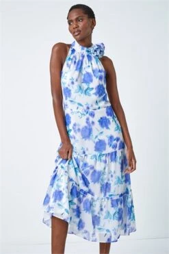 Blue Animal Print Halter Neck Midi Dress 10 Blue Animal Print Halter Neck Midi Dress -Outlet Modi Qube Store 176e3752 7aa3 4197 919d 3b85d337f331