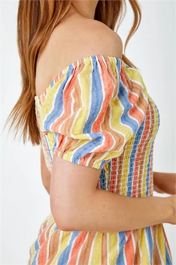 Navy Sleeveless Stripe Tiered Cotton Maxi Dress 4 Navy Sleeveless Stripe Tiered Cotton Maxi Dress - Image 2