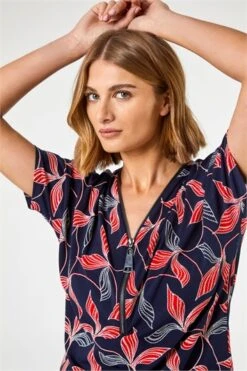 Orange Tropical Palm Print Slouch Pocket Dress -Outlet Modi Qube Store 186a260b 6559 41a5 90b8 32929b8aa7f3