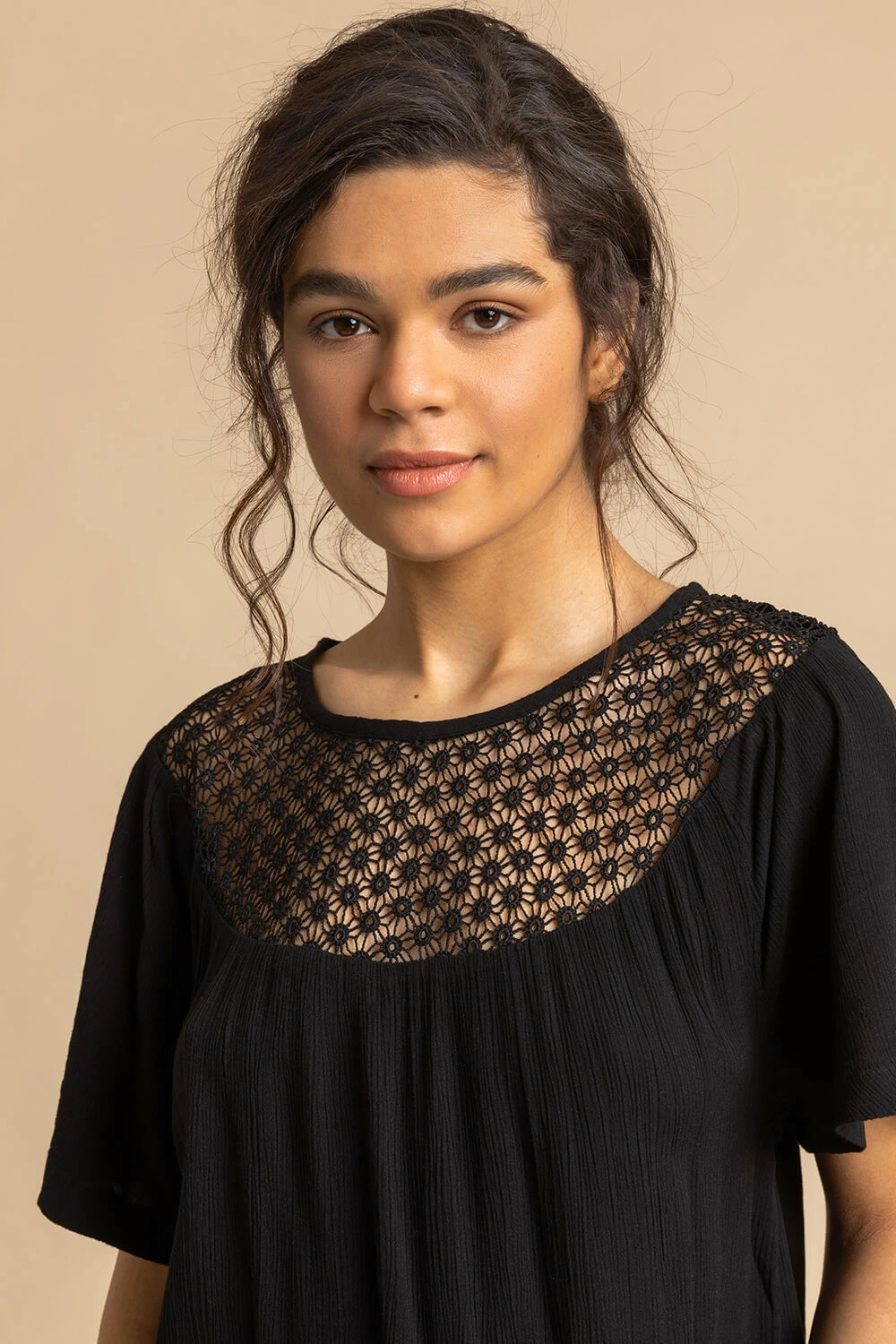Black Lace Panel Tunic Top 6 Black Lace Panel Tunic Top - Image 4