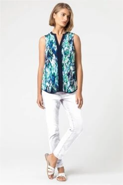 Natural Geo Print Contrast Band Maxi Dress -Outlet Modi Qube Store 1a376472 38cc 41f7 b33a 3c498f68c6a9