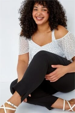 Outlet Modi Qube Store 21 Black Curve Plain Hanky Hem Top