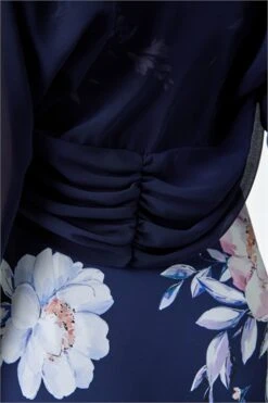 Navy Sleeveless Floral Print Bias Midi Dress -Outlet Modi Qube Store 1b709c7a 0f2d 4d5e 9d8f 82b76ff79404