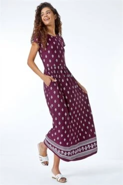 Red Petite Border Print Stretch Midi Dress 11 Red Petite Border Print Stretch Midi Dress -Outlet Modi Qube Store 1d16ce14 f6cc 4054 a671 922391052593