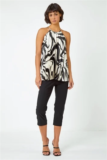 Blue Swirl Print Halter Neck Top 7 Blue Swirl Print Halter Neck Top - Image 5