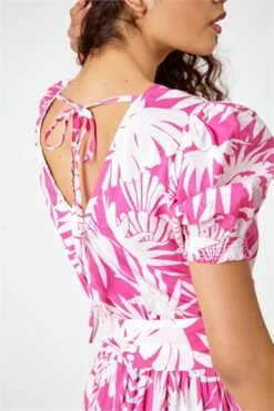 Pink Floral Frill Detail Chiffon Midi Dress -Outlet Modi Qube Store 1e7a3a77 2962 4ca7 b46e 4de4ba28884e