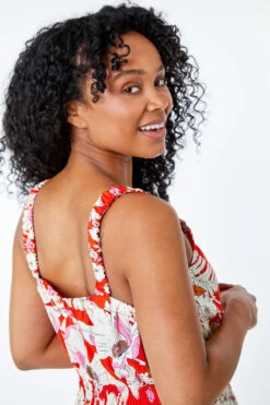 Red Petite Floral Tiered Midi Sundress 11 Red Petite Floral Tiered Midi Sundress -Outlet Modi Qube Store 2153f2a6 7798 4492 b2f0 90acbcc02174