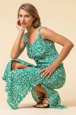 Green Ditsy Floral Button Through Dress -Outlet Modi Qube Store 21f78c2c ee3d 4124 9409 44244bfa7488