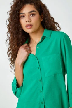 Green Relaxed Longline Shirt -Outlet Modi Qube Store 231fdb3d 6f94 4677 9b20 65ec17a2e006