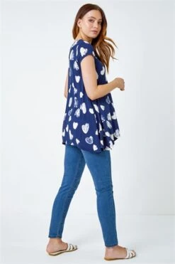 Blue Curve Floral Print Hanky Hem Top -Outlet Modi Qube Store 25aed6a9 ac42 48d0 9ffd da29fa7ab8d8