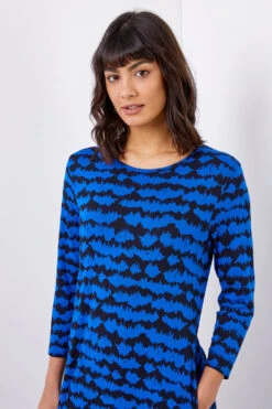 Royal Blue Tie Dye Pocket Jersey Midi Dress -Outlet Modi Qube Store 27cf101b 62d3 4559 a208 a7a7682e32d9