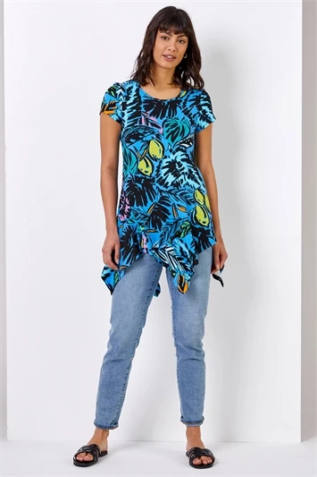 Turquoise Tropical Print Maxi Dress 4 Turquoise Tropical Print Maxi Dress - Image 2