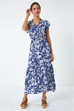 Royal Blue Heart Print Button Detail Tea Dress 11 Royal Blue Heart Print Button Detail Tea Dress -Outlet Modi Qube Store 29cfc512 d7be 43aa 9bf2 104734b9f751