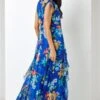 Blue Sleeveless Floral Print Maxi Dress -Outlet Modi Qube Store 2c2b9bc1 f4a5 44bf accf fa079d081c7a