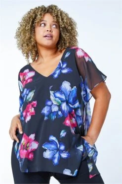 Pink Curve Floral Print Mesh Wrap Dress -Outlet Modi Qube Store 2cf3f18b 89dd 4d33 b4ad 92fe5b78f393