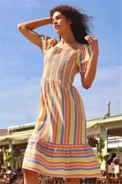 Navy Sleeveless Stripe Tiered Cotton Maxi Dress 11 Navy Sleeveless Stripe Tiered Cotton Maxi Dress -Outlet Modi Qube Store 30d786ce 3d2d 4511 8b08 5ac0da11583a