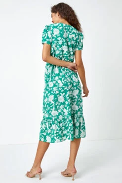 Green Floral Button Through Midi Dress 9 Green Floral Button Through Midi Dress -Outlet Modi Qube Store 326b9934 b767 4f9c af12 1cf0e3492675