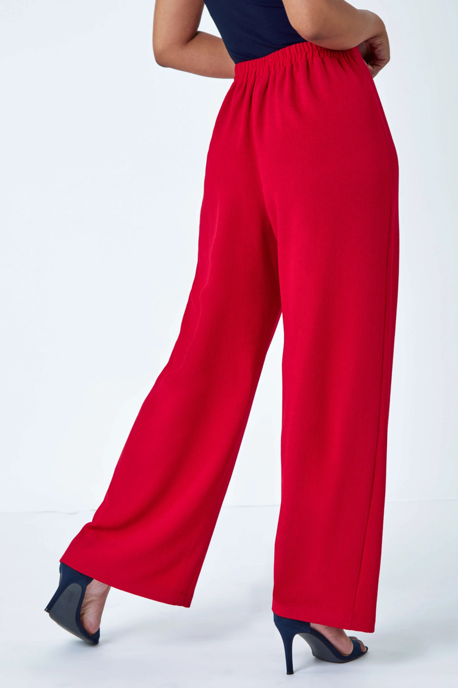 Red Petite Wide Leg Stretch Trousers 5 Red Petite Wide Leg Stretch Trousers - Image 3