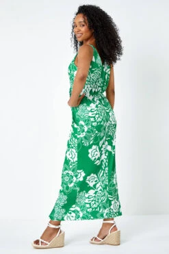 Green Petite Floral Knot Stretch Maxi Dress -Outlet Modi Qube Store 38682ce4 aa38 4a5d b023 3627a2b00b06