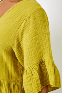 Pea Green Textured Tiered Smock Dress -Outlet Modi Qube Store 39bbae67 2fe7 4a39 8c8c 34849c69925d