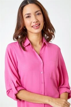 Fuchsia Longline Button Detail Tunic Top -Outlet Modi Qube Store 39ffe945 1be8 4bba b6c6 682bb6d8f23a