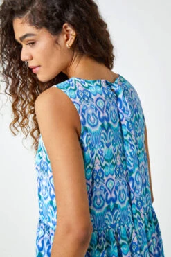 Aqua Sleeveless Aztec Print Smock Midi Dress 11 Aqua Sleeveless Aztec Print Smock Midi Dress -Outlet Modi Qube Store 3a54b190 7605 4d70 8a1c f13ae141f1bc