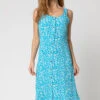 Turquoise Ditsy Floral Button Through Dress -Outlet Modi Qube Store 3ab28c57 d1cc 49c6 af5c a54deac8fa8f