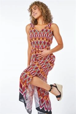 Pink Petite Tribal Print Halterneck Shift Dress -Outlet Modi Qube Store 3add49c2 ceaf 47a0 abd8 2a6cf30c036f