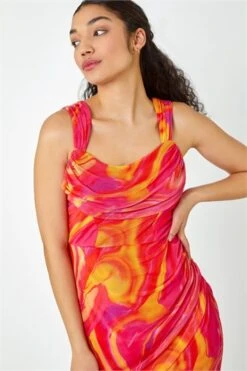 Pink Swirl Print Stretch Cut Out Top -Outlet Modi Qube Store 3ccfa079 ad62 48ff a1cc 3bb5e08a3f5b