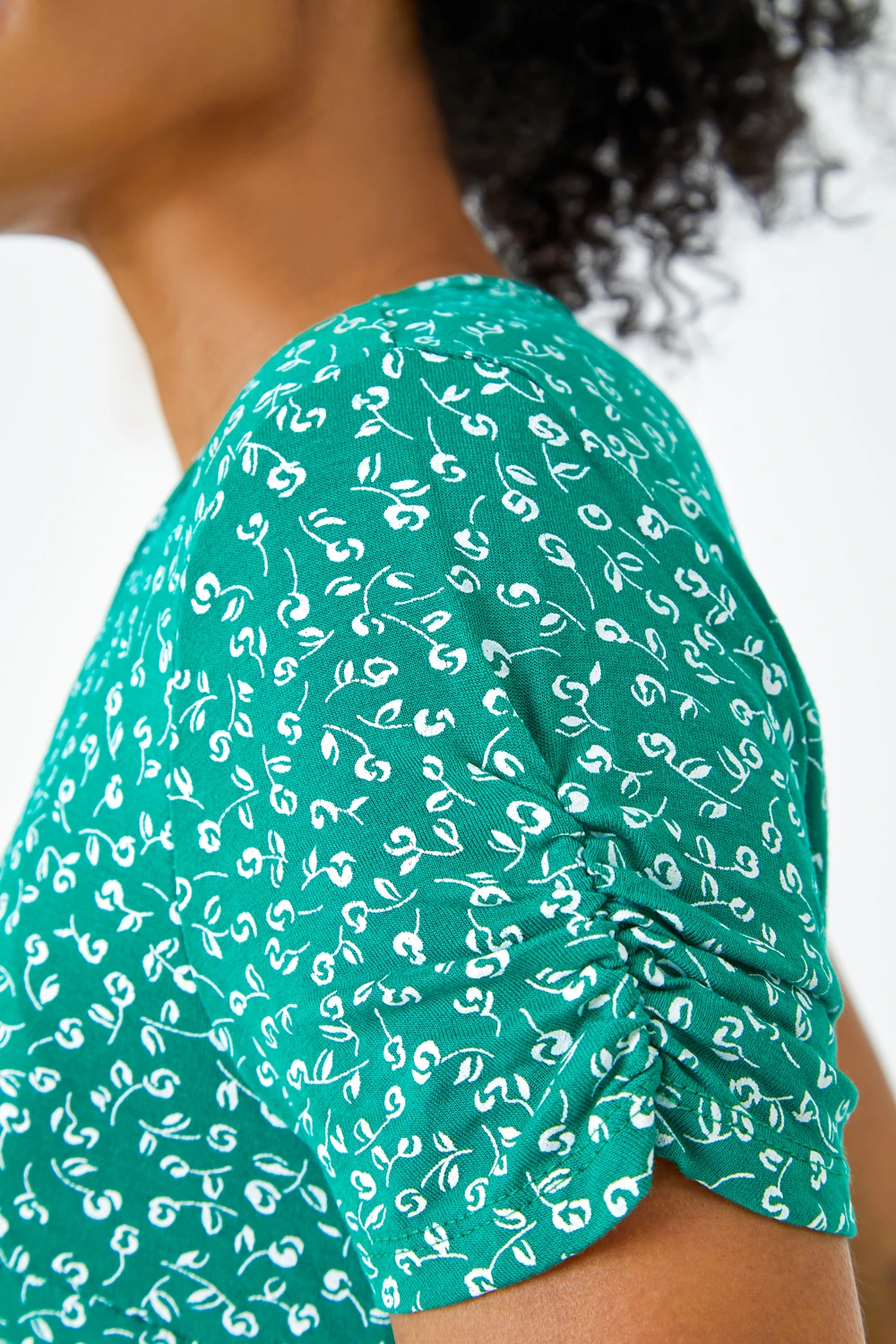 Green Petite Floral Print Midi Dress 7 Green Petite Floral Print Midi Dress - Image 5