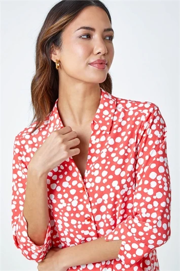 Pink Linear Floral Print Pleat Front Top 3 Pink Linear Floral Print Pleat Front Top