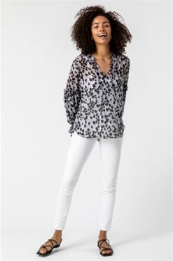 Ivory Shirred Animal Print Bardot Top 9 Ivory Shirred Animal Print Bardot Top -Outlet Modi Qube Store 3f210a41 7628 412e bfa5 da5e1b0634cd