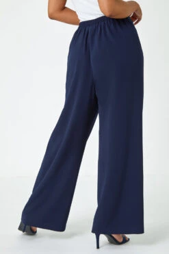 Navy Petite Wide Leg Stretch Trousers -Outlet Modi Qube Store 3f4e1cef 5822 48f2 af45 dfa5593f400d