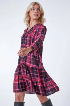Pink Checked Tunic Mini Dress 10 Pink Checked Tunic Mini Dress -Outlet Modi Qube Store 3fd16ec8 48ae 4d78 97bb c7b3b024b7fc