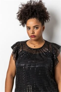 Silver Curve Pleat Front Sparkle Tunic Top -Outlet Modi Qube Store 429e5a55 58ef 4af5 a284 5709b06b8601