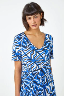 Blue Abstract Print Jersey Tunic Top 10 Blue Abstract Print Jersey Tunic Top -Outlet Modi Qube Store 4318f711 c94b 4271 b750 548616883a61