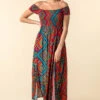 Multi Shirred Aztec Print Bardot Dress 2 Multi Shirred Aztec Print Bardot Dress -Outlet Modi Qube Store 443a9a2e 17c9 40f7 a148 00178c6665ad