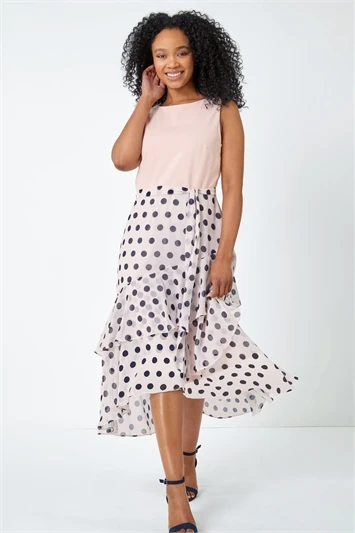 White Petite Pleat Front Polka Dot Top 6 White Petite Pleat Front Polka Dot Top - Image 4
