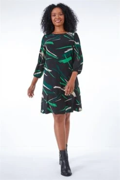 Navy Petite Notch Neck Jacquard Dress -Outlet Modi Qube Store 44df6a5a 421b 4442 8e9f 4bcfa2c9d052