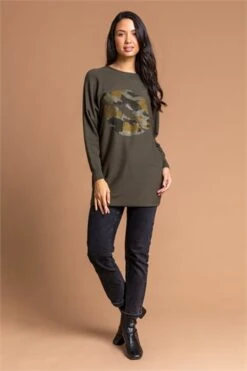 Khaki Camo Embellished Star Jumper -Outlet Modi Qube Store 4576db1a 528e 47ea 9a1f 108b9a9798bb